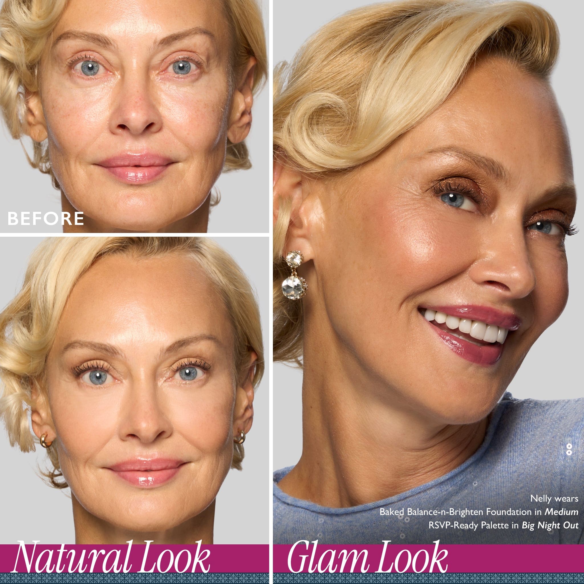 RSVP Ready Big Night Out Full Face Palette Model B&A in light